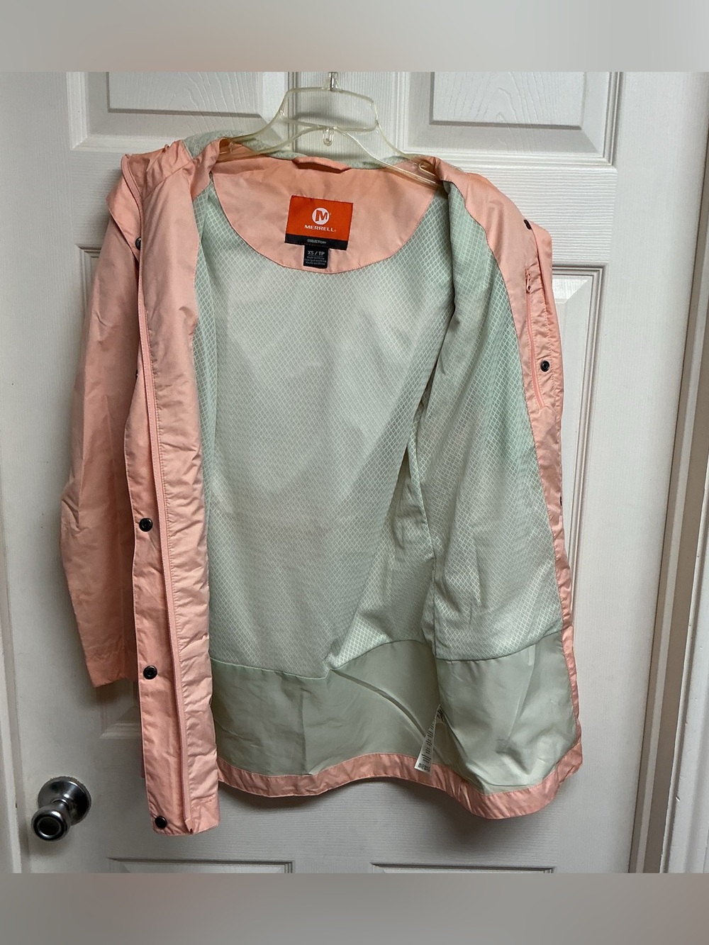 Merrell Women’s Sz XS Peach Select X Dry Waterproof Rain Wind Packable Jacket - Picture 5 of 9
